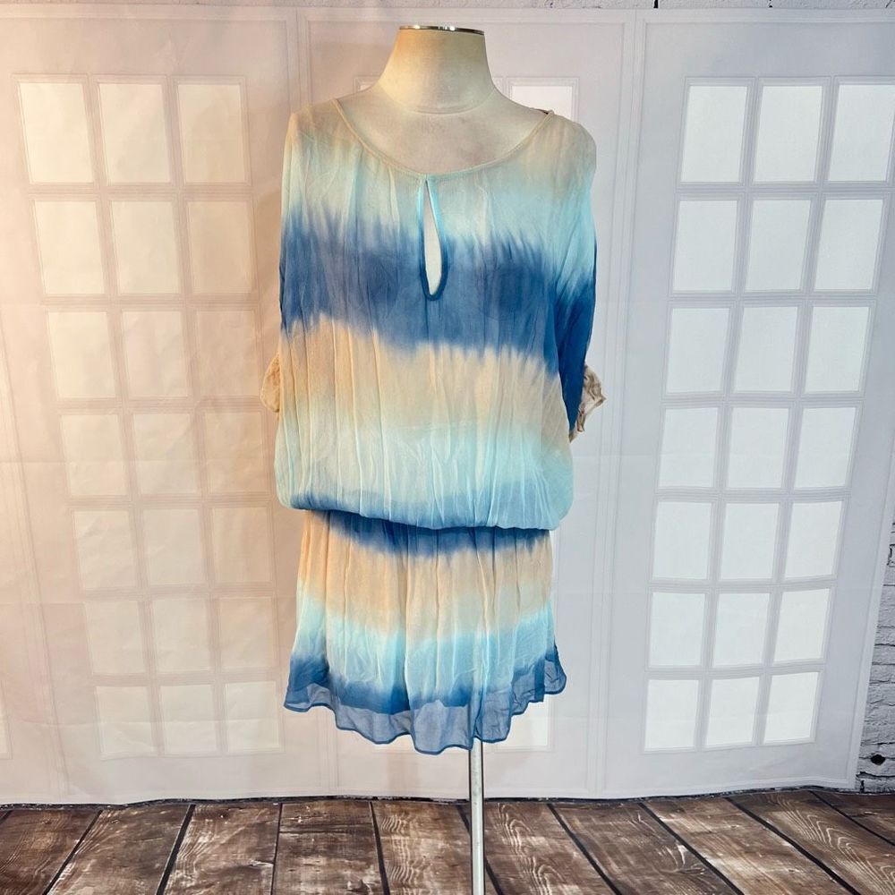 Gypsy05 NWT 3/4 sleeve blouson crop tunic cover up size small